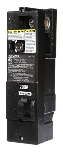Siemens Qs2200 Qs Type 200-amp Multi-family Main Breaker, 10