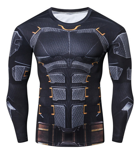 Camisa De Compresión Para Hombre Batman Impreso Manga Larga