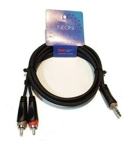 Imagen 1 de 6 de Cable Audio Kwc 9001 - 2 Rca A 1 Mini Plug 3,5 St - 3 Mts