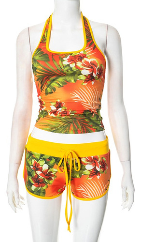Conjunto De Pantalones Cortos De Verano Con Estampado Floral