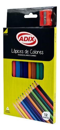 Lápices De Colores Jumbo 12u Con Sacapuntas / Matekid´s