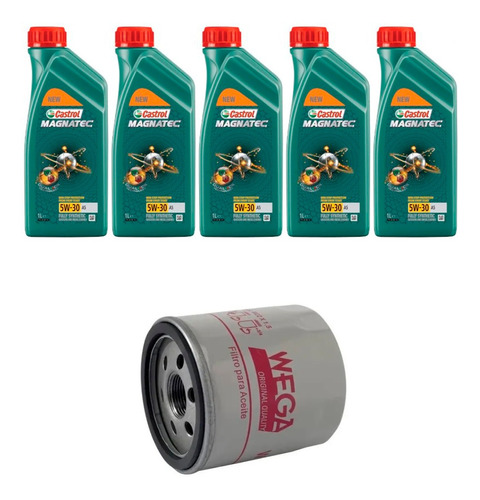 Kit Troca Óleo Castrol 5w30 Jeep Compass 2.0 16v 156cv 12/16