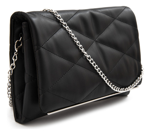 Cartera Fiesta Con Tapa Nizo Negro