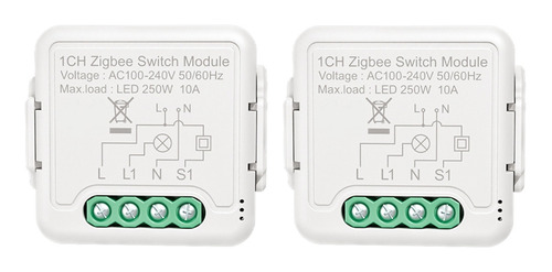 2 Módulos De Interruptor De Luz Tuya Zigbee Sin Cable Neutro