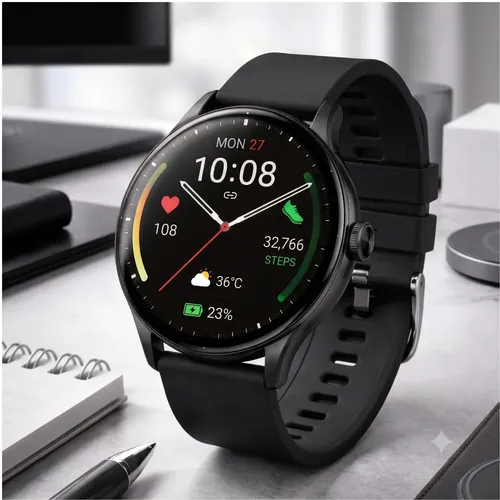 Smartwatch Relogio Inteligente Tela Super Amoled Bluetooth Ligaçõ...