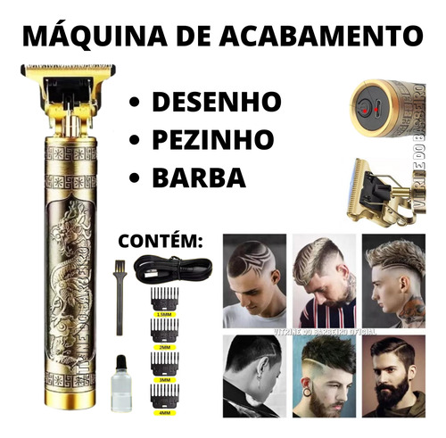 Máquina De Acabamento Cabelo Barba S/fio Bivolt Frete Grátis