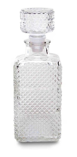 Decanter Botella De Vidrio Whisky Labrada Wheaton Barroco Con Tapón A Presión - 1048 Ml