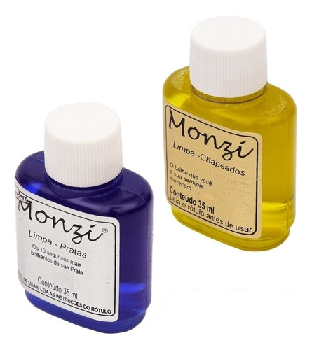 Limpa Chapeados Monzi 35ml + Limpa Prata Monzi 35ml