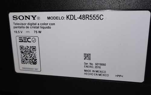 Imagen 6 de 6 de Tv Sony Bravia 48 Pulgadas Modelo Kdl 48 R555c