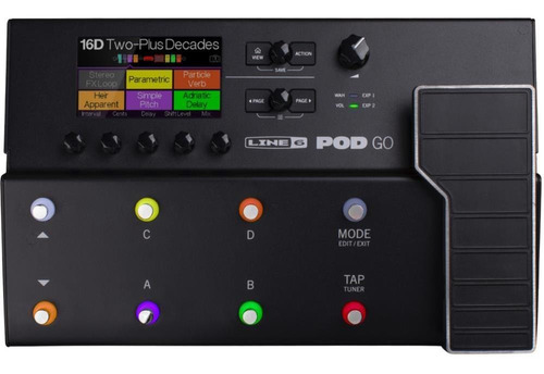 Pedalera Multiefectos Line 6 Pod Go Hx Impulsos Ir Lcd P Color Negro