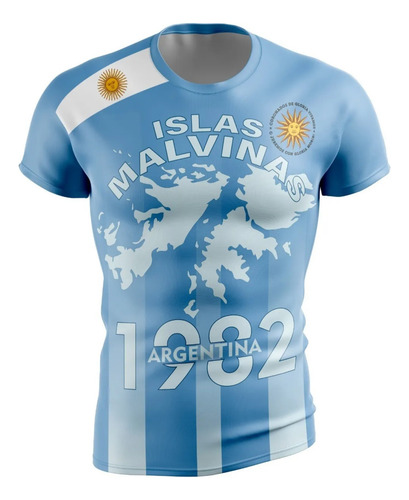 Camiseta Remera Malvinas Celeste Bandera 2 Abril 1982