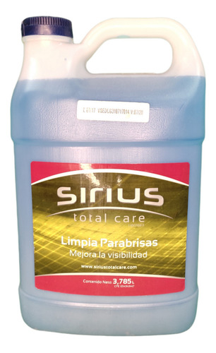 Limpia Vidrio / Parabrisa Sirius By Ultra Lub (galon)
