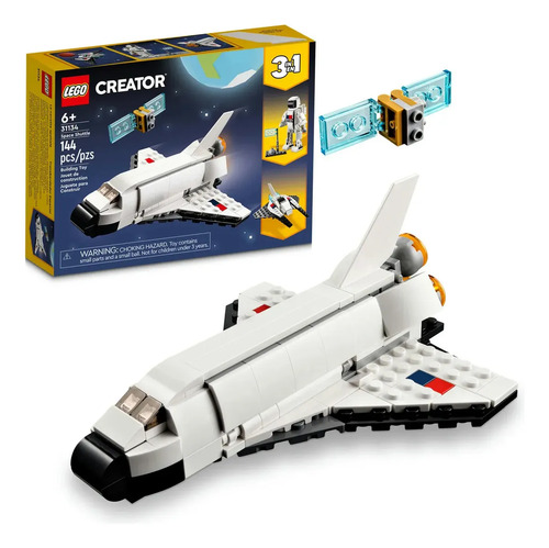 LEGO Creator 3en1 Transbordador Espacial 31134; juguete transformable en astronauta articulado o nave espacial; 6+