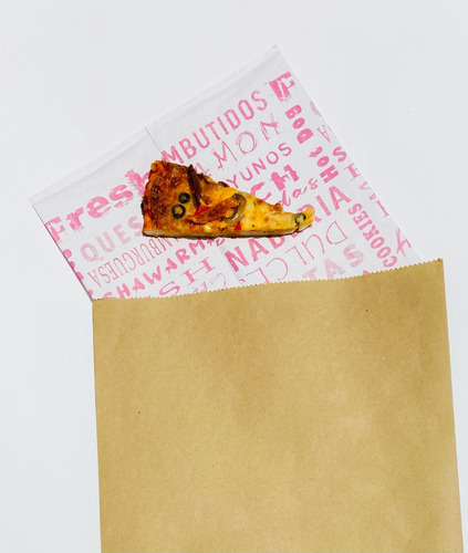 Imagen 2 de 3 de Bolsas Para Pizza Con Papel Vegetal Incluido (25 Unidades)