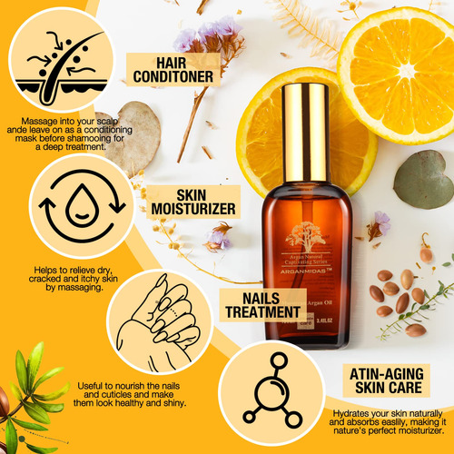 Aceite De Argán Arganmidas, Hidratante Cabello Y Piel, 100