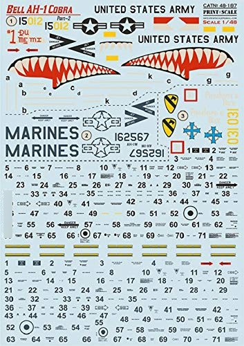 1 48 - Bell Ah-1 Cobra Parte 2 Adhesivo Humedo Para Modelo