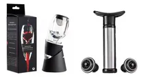 Comprar Set Bomba Vacio Botella Vino 2 Tapones + Decantador Vino