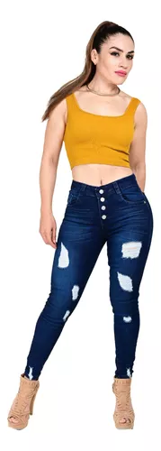 Pantalon De Mezclilla De Dama Corte Colombiano Itzi Jeans 01