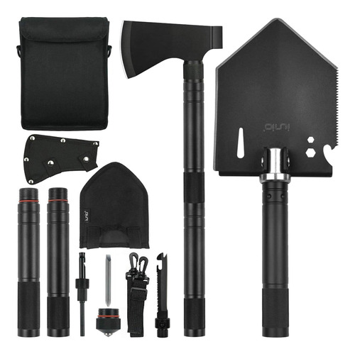 Iunio Survival Shovel Multiherramienta Con Hacha, Pala De Ca