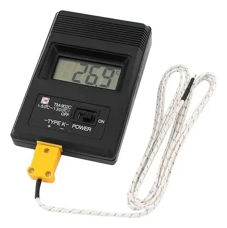 Termometro Digitale Tipo K TM-902C &ndash; Da -50&deg;C A 1300&deg;C Con Termocoppia, Senza Marca