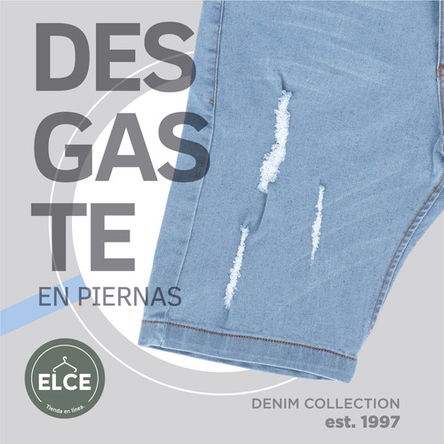 Bermuda De Mezclilla Slim Para Hombre Pantalones Cortos Moda