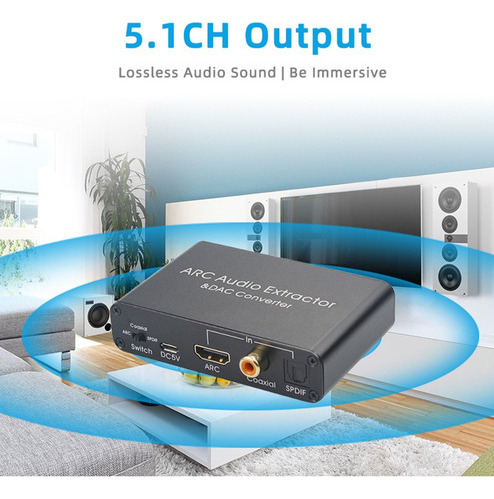 = Adaptador De Audio Rca, Convertidor De Salida Dac, Conecto