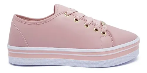 Kit 2 Pares T nis Feminino Casual Solado Alto Barato P79