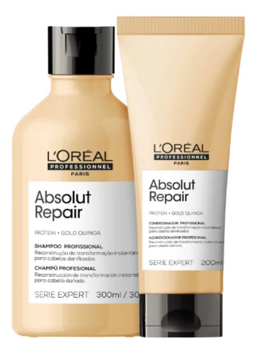 Kit Loreal Absolut Repair Gold Shampoo 300 Ml Condicio 200ml