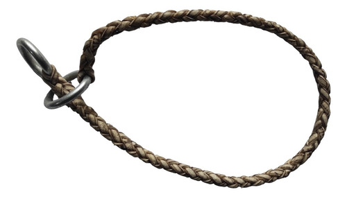 Imagen 2 de 3 de Collar De Ahorque Adiestramiento Cuero Crudo Trenzado Jaleña