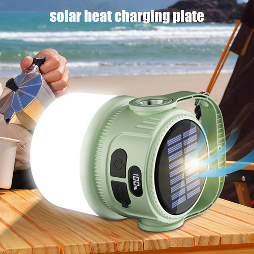 Una Bombilla Solar Digital, Luz Nocturna, Para Acampar Al Ai