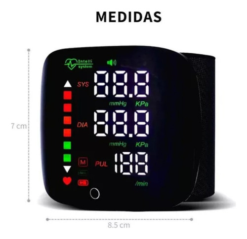 Monitor De Presión Arterial De Muñeca Con Voz Usb Recargable Color spanish MUINAIFTE