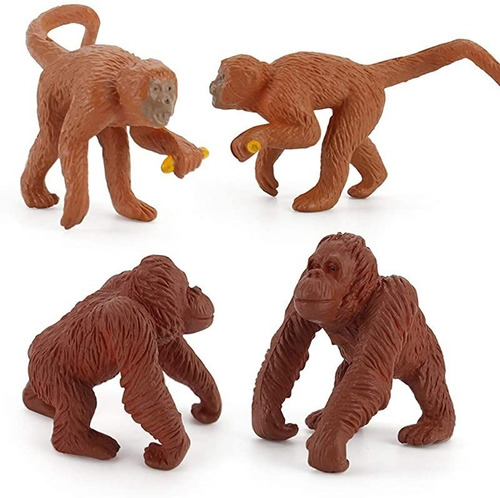 Imagen 3 de 7 de Juguete Figuras De Animales De La Selva X6 Monos