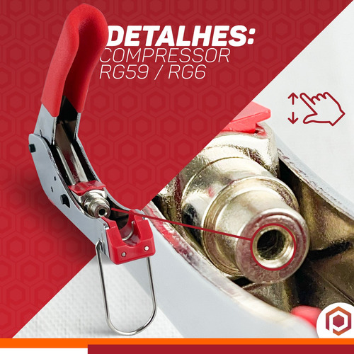 Alicate Crimpar Cabo De Rede + 10 Conector Cabo Coaxial Rg6