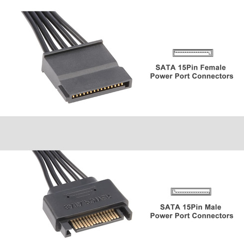 Cable De Extensión De Alimentación Sata J&d De 15 Pines (paq