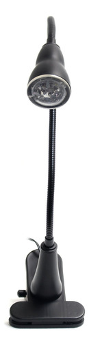 Lámpara De Escritorio Led Cuello De Cisne Flexible Negra 1w Color De La Estructura Color De La Pantalla
