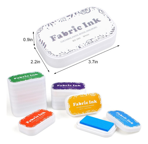 Almohadilla De Tinta Blanca Para Sellos, 9,4 X 5,6 Cm, Telas