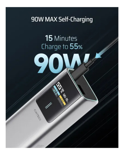 Cargador Portatil 10000mah Cuktech Gris