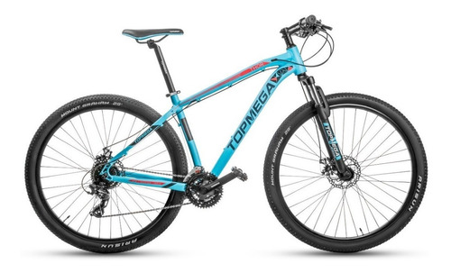 Mountain bike TopMega Thor R29 16" 24v frenos de disco mecánico cambios Shimano Tourney TX y Shimano Tourney TY700 D/Tiro Index color celeste  