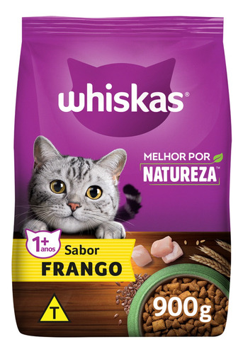 Ração Whiskas Gatos Adultos Frango Melhor Por Natureza 900g