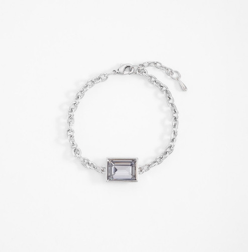 Pulsera En Platino Con Cristal Oxford Marca Nice