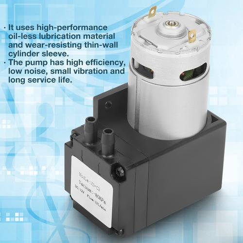 Dc12v 12w Mini Bomba Vacío Sin Aceite Flujo 12l/min Para Gas