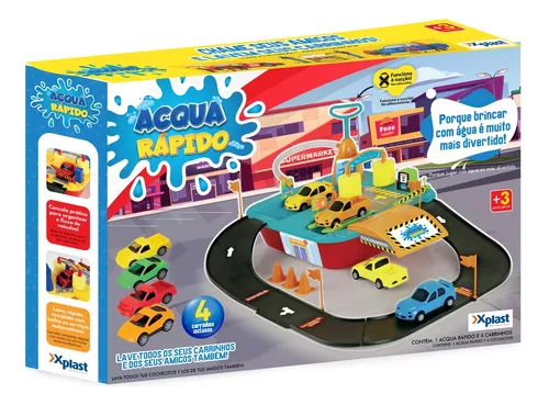 PISTA DE CARRINHOS BRINQUEDO CORRIDA INFANTIL, POSTO