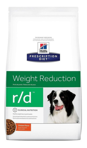 Alimento Hill's Prescription Diet Weight Reduction r/d para cão adulto sabor frango em sacola de 17.6lb