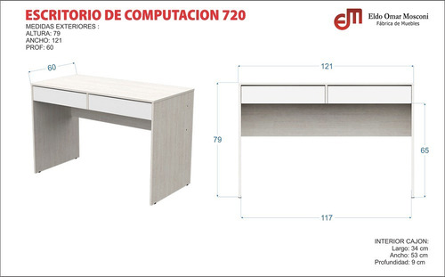 Imagen 7 de 7 de Escritorio Computación Juvenil Moderno 720 Melamina Kromo-s