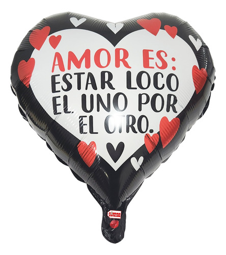 Globo Metalizado Corazón 45cm San Valentín Frases- Ciudad Co