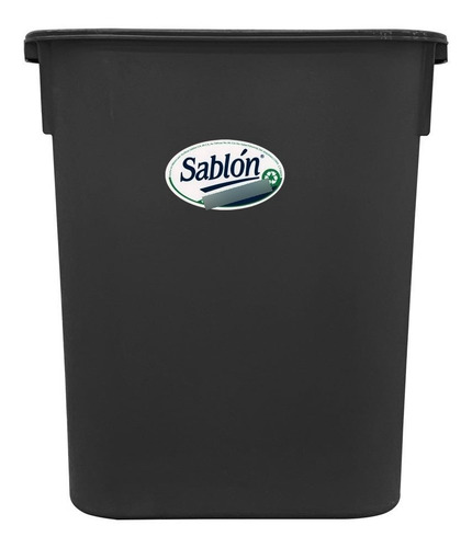 4 Pack Bote De Basura Rectangular 20 L Color Negro