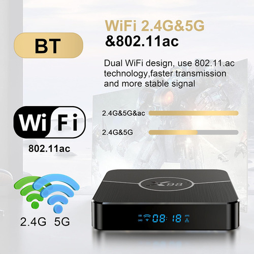 Android 110 Tv Box, X98 Más Amlogic S905w2 Quad Core Ram 4k
