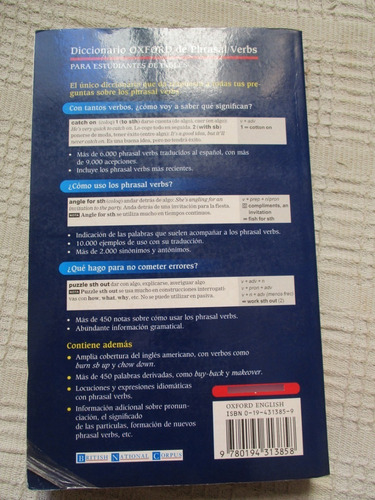Imagen 2 de 4 de Pérez Alonso - Diccionario Oxford De Phrasal Verbs
