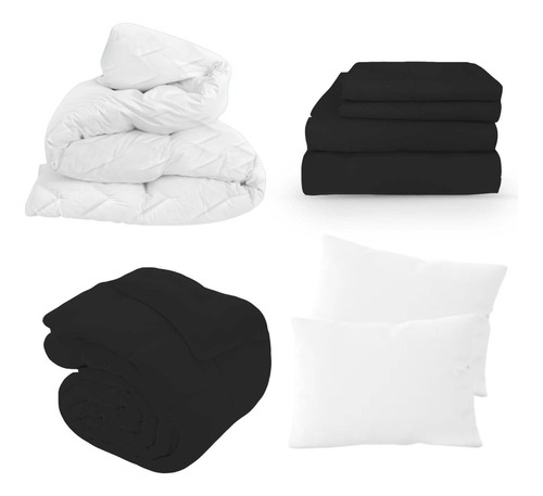 Kit De Cama Negro King Size