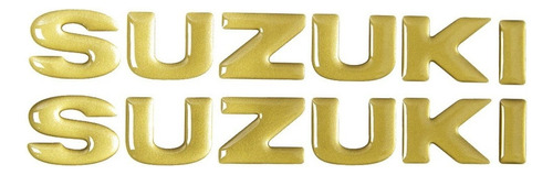 Par Adesivo Compatível Suzuki Resinado Dourado 18x2,5 Cm